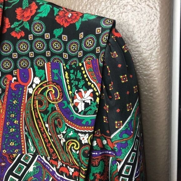 Leslie Faye Vintage Black Floral Long Sleeve Dress - Picture 7 of 9